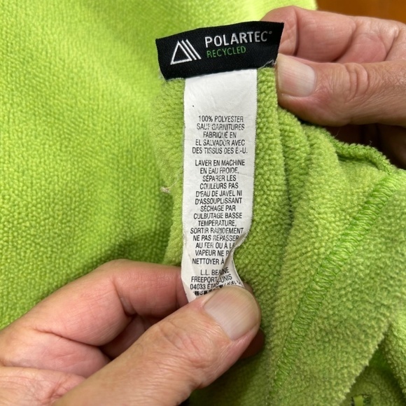L.L. Bean Women's Lime Green Fleece Full Zip Jacket Size XL - Picture 8 of 9